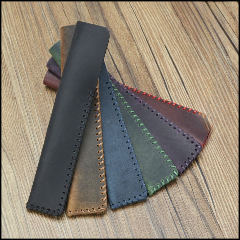Wholesale Pure Handmade Leather Retro Cowhide Pen Sleeve